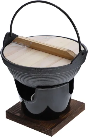 1 set Multifunctional Cast Hot Pot Cooking Pot with Stove Base for Outdoor Camping Backpacking Family Gatherings Lightweight and Portable Non Stick and Easy to Clean