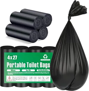 108 Portable Toilet Bags, 8 Gallon Biodegradable Camping Toilet Bags for Portable Potty, Thickened Compostable Trash Bags Toilet Waste Poop Bags for 5 Gallon Bucket Toilet Liner Travel Car