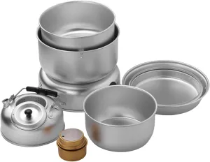 10pcs Backpacking Cooking Set, Aluminum Camping Cooking Set, Portable Backpacking Cook Set, Non-Stick Camping Cookware, Multi-Functional Camping Cookware for Outdoors