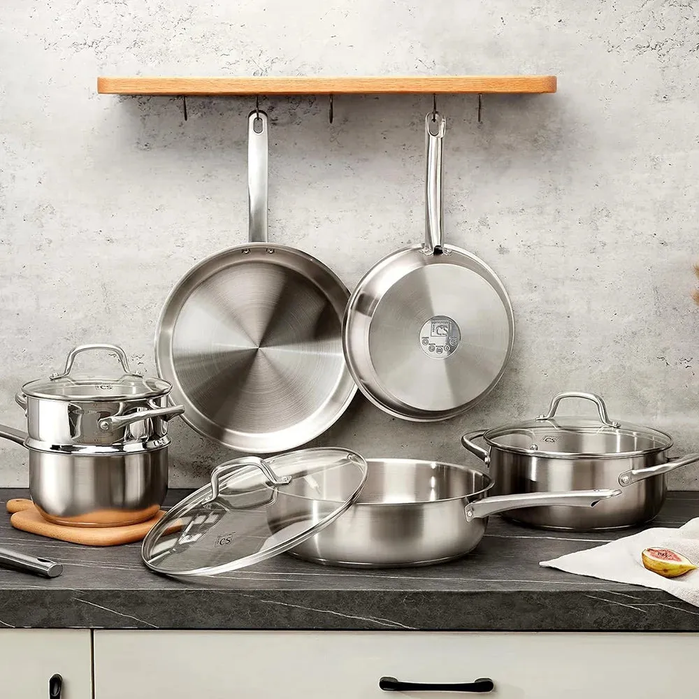 10pcs Stainless Steel Oven Safe Cookware Set