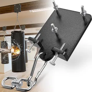 1200lb Heavy Punching Boxing Bag Hanger, 360° Beam Punching Bag Hanger, Rafter Heavy Bag Mount Hook, Punching Bag Mounting Bracket, Rotation Wall Ceiling Mount Bracket for Muay Thai,Yoga Swing,Hammock