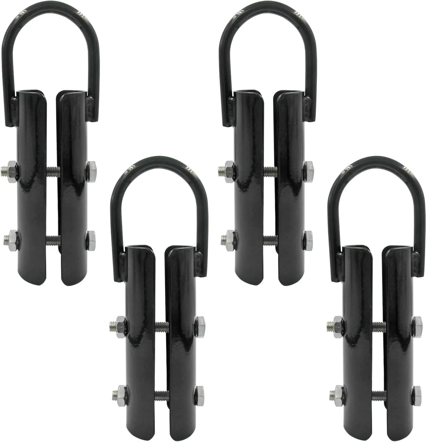 1.5” Climbing Rope Clamp，4PCS Rope Climb Clasp Workout Rig Attachment Hook for Rope Climbing Garage Gym Fitness Equipment with Carabiner Eyehook Strength Training Home Indoor Safety