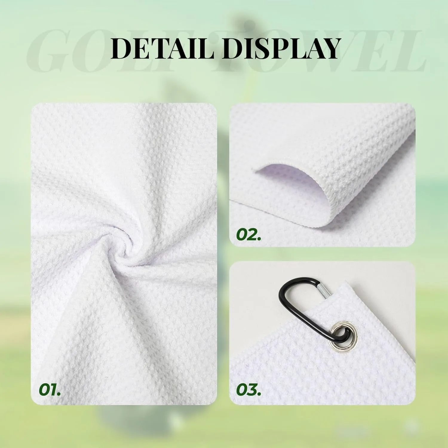 16" x 24" Dachshund Dog Golf Towels, Premium Microfiber Fabric Waffle Pattern with Heavy Duty Carabiner Clip