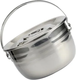 1pc Camping Pot Pots and Pans Tea Kettle Fry Pan Boiler Aid Thermal Kettle Camping Saucepan with Lid Camping Kettle Teapot Mini Soup Clear Silver 201 Stainless Steel