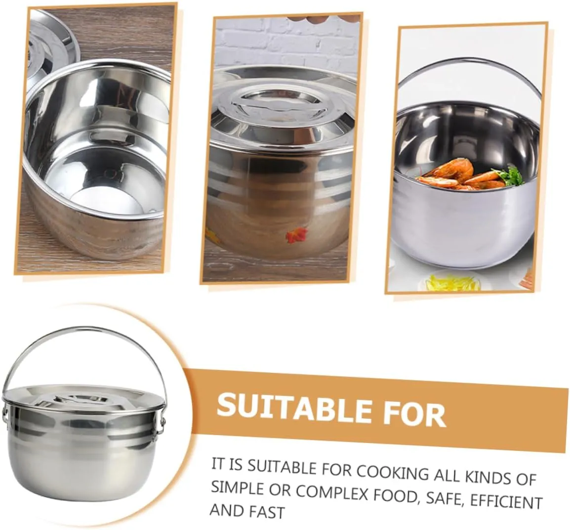 1pc High Capacity Non Stick Saucepan with Handle Stew Pot for Camping Outdoor Cooking and Home Use Creative Cookware Lightweight and