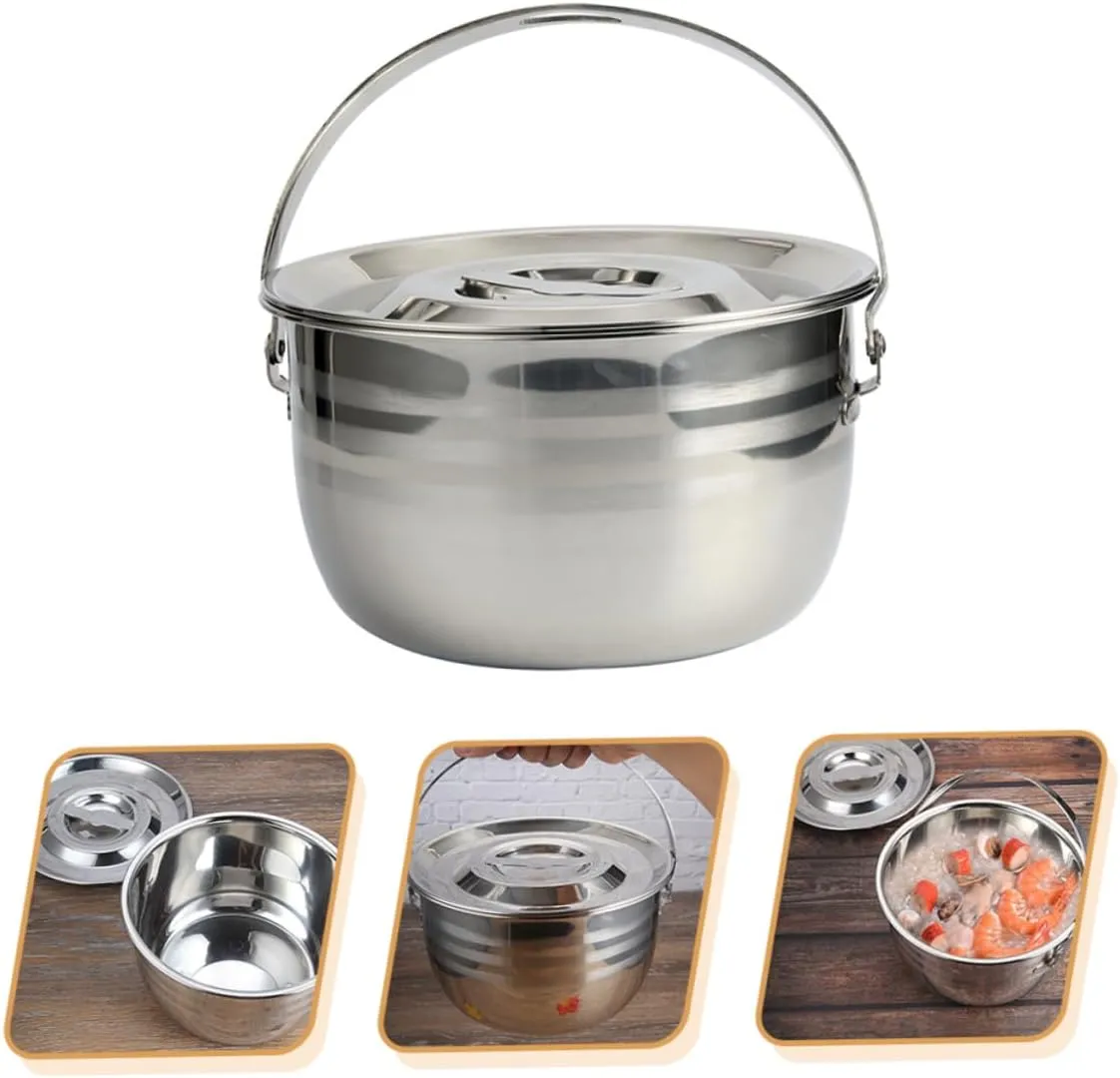 1pc High Capacity Soup Pot Thicken Non Stick Stew Pot Cookware for Home and Outdoor Camping Convenient Lightweight Design Easy to Clean