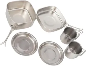 1set Camping Cookware Set Outdoor Cooking Gear for Backpacking Hiking and Camping Lightweight Easy to Clean Portable Folding Handles for Outdoor Adventures