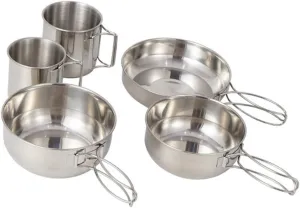 1set Camping Tableware Kit Portable Cookware Set Bowls Cups and Pan for Outdoor Cooking Picnics and Travel