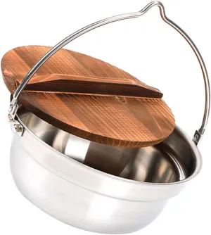 1set Outdoor Camping Pot Sturdy Stainless Steel Hanging Cooking Pots for Outdoor Use Ergonomic Design Non-Stick for Stewing and Soup Cooking