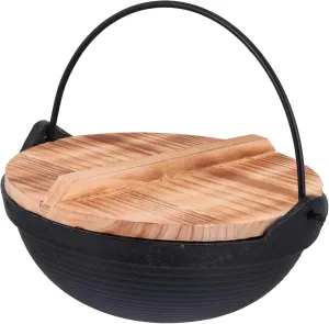 1set Outdoor Cast Iron Pot with Lid Non-stick Japanese Sukiyaki Hanging Cookware for Camping Picnic and Outdoor Cooking Design
