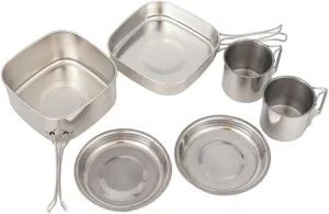 1set Outdoor Cook Set Camping Cookware Kit Pot Frying Pan Plates Cups Easy to Cooking for Camping Hiking and Picnic Adventures