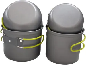 1Set Oxide Camping Cookware for People Portable Non Stick Cooking Pots with Skid Handle Lightweight Thermal Insulation for Outdoor Picnics and Hiking