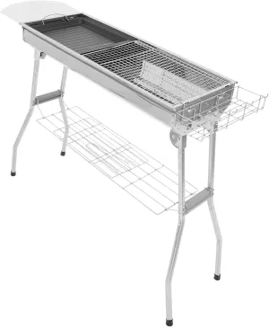 1Set Portable Grill Complete Camping Grill Rack with Griddle Fish Turner and Accessories for Outdoor Cooking