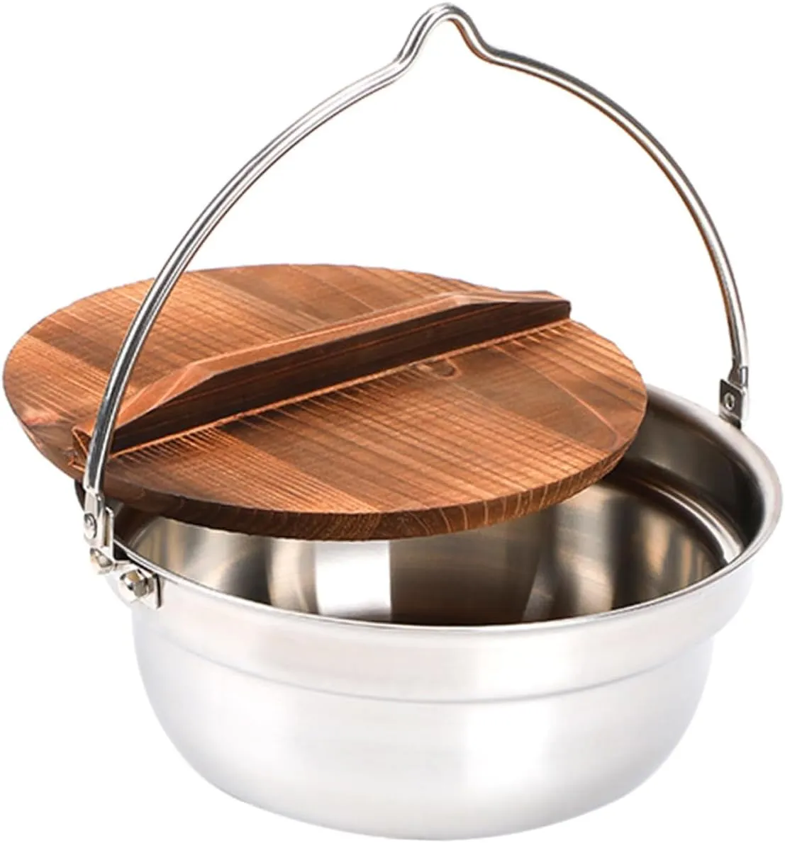 1set Stainless Steel Camping Cooking Pot Multi-use Hanging Pot for Soup Ramen and More Lightweight Portable Cookware for Outdoor Adventures