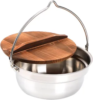 1set Stainless Steel Camping Cooking Pot Multi-use Hanging Pot for Soup Ramen and More Lightweight Portable Cookware for Outdoor Adventures