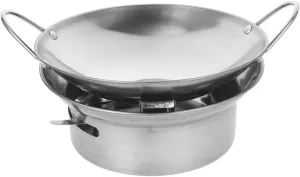 1Set Stainless Steel Hot Pot with Stove Stand Dual Handle Design for Indoor Outdoor Cooking for Family Gatherings Camping and Versatile Meal Preparation Easy