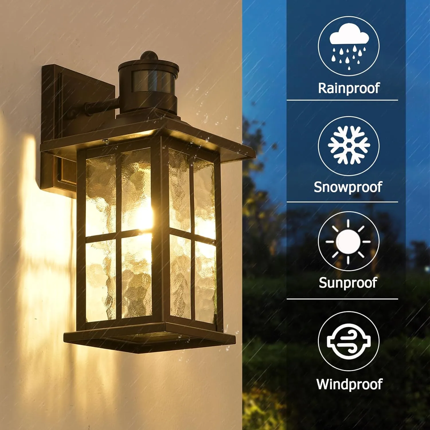 2 Pack Motion Sensor Outdoor Porch Lights Dusk to Dawn Exterior Wall Lantern Black Outside Sconce Lighting Fixtures Waterproof Wall Mount Coach Lamp for House Garage Patio Entryway