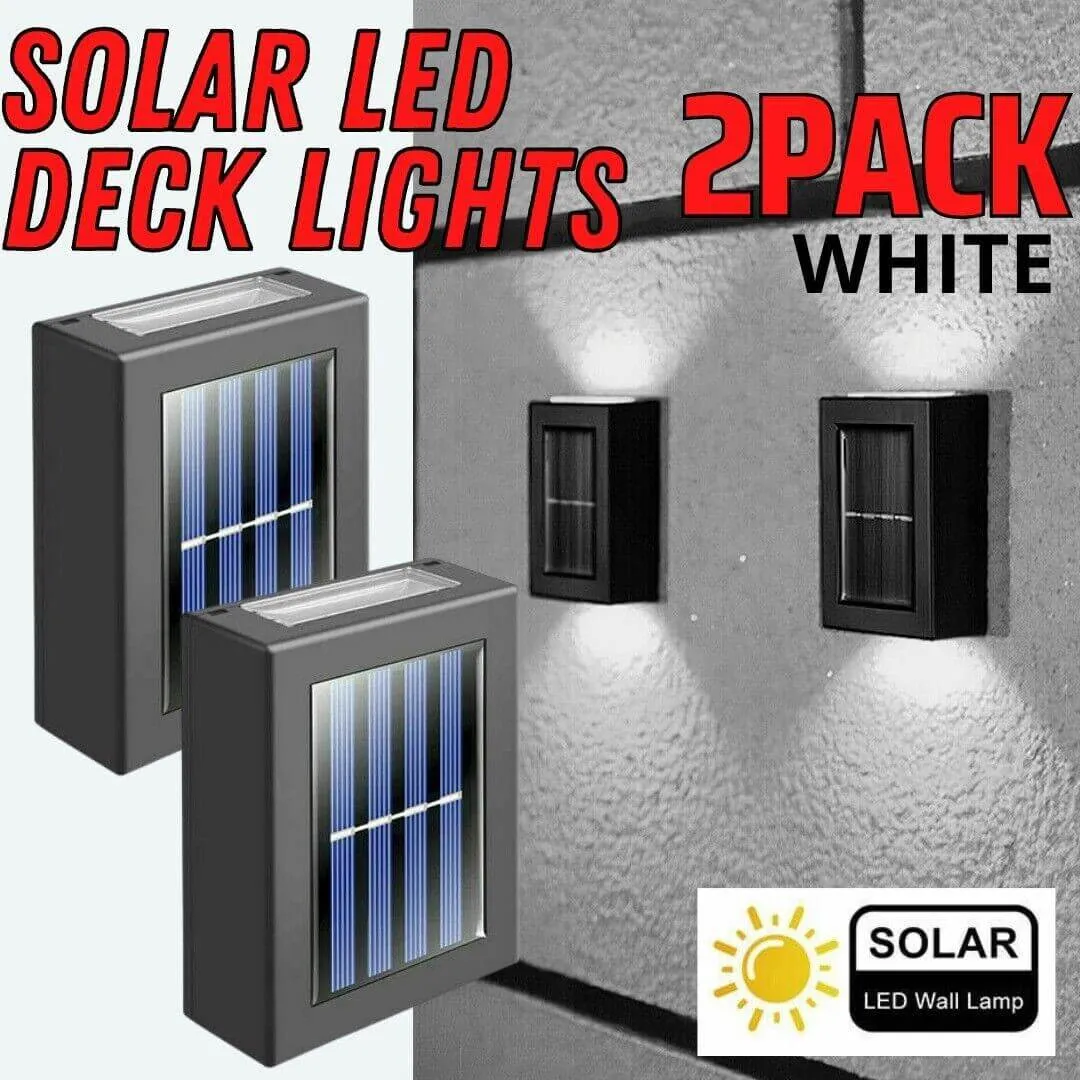 2-Pack Waterproof Outdoor Solar Deck Lights: High-Efficiency LEDs for Stairs, Fences & Decks