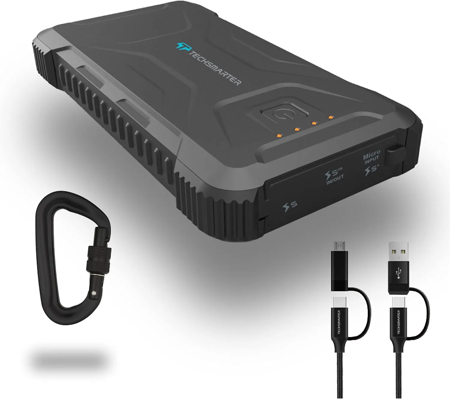 20000mAh Rugged & Waterproof Power Bank with Flashlight, 18W USB-C Heavy Duty Portable Charger for Outdoors, Camping. For iPhone 16, 15, 14, 13, 12, 11, iPad, Samsung Galaxy S25, S24, S23, S22, S21