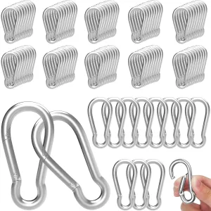 200pcs Carabiner Clip Spring-Snap Hook, M4 1.55 Inch Quick Link Keychain for Hiking, Camping, Fishing, Bird Feeders, Dog Leash, 120LBS Holding Capacity