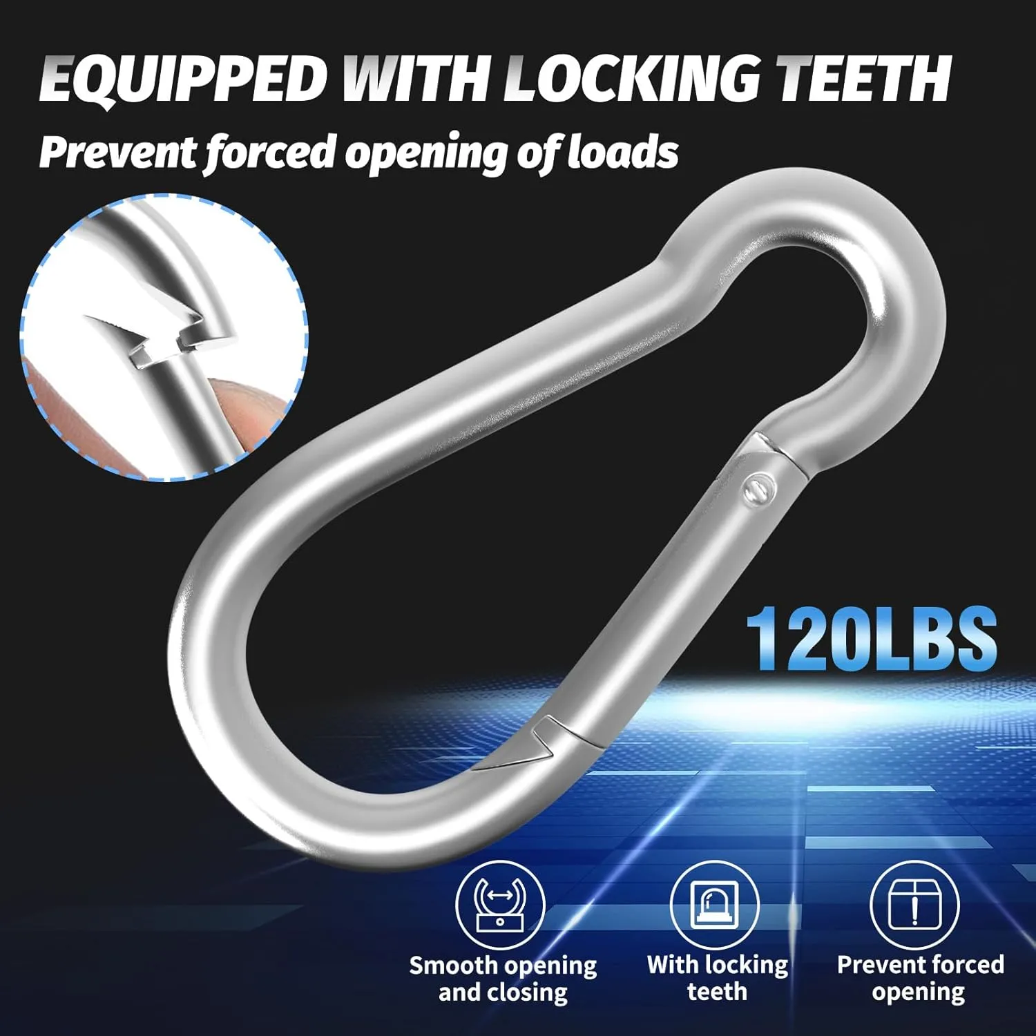 200pcs Carabiner Clip Spring-Snap Hook, M4 1.55 Inch Quick Link Keychain for Hiking, Camping, Fishing, Bird Feeders, Dog Leash, 120LBS Holding Capacity
