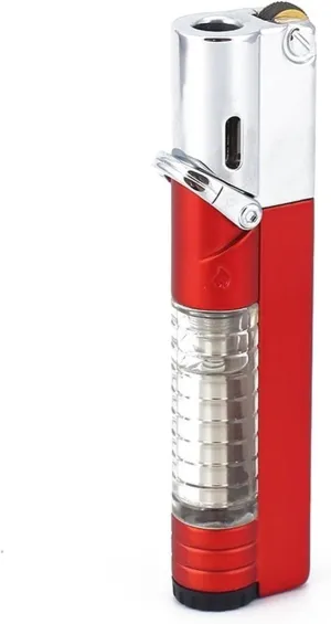 2024 Butane Fuel Jet Torch, Visible Gas Jet Torch Lighter, Lockable Flame Windproof Lighter, Gift for Friends and Family (Butane Not Included)(Red)