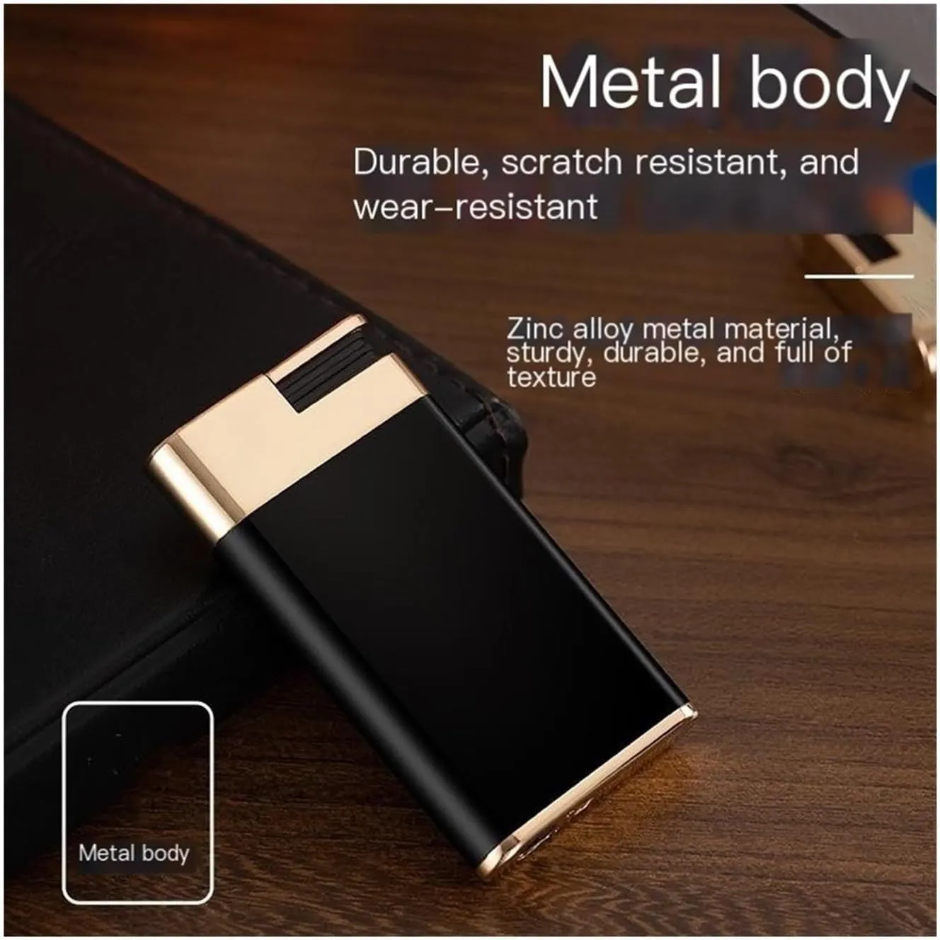 2024 Metal Portable Lighter, Gas Torch Lighter, Butane refillable Adjustable Flame Lighter, Jet Flame Windproof Lighter, Suitable for Camping, Outdoor, Gifts (Butane not Included)(White Silver)
