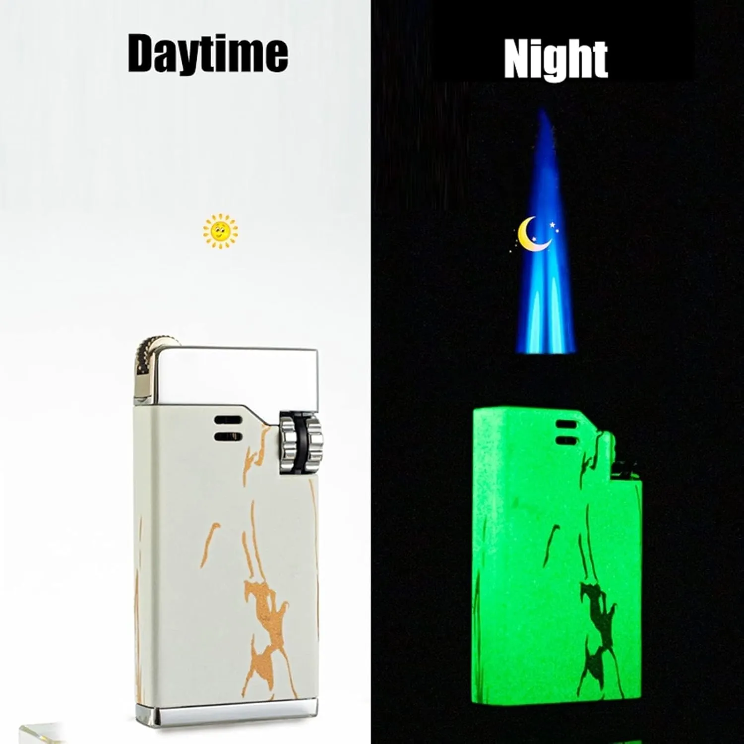 2024 Torch Lighter, Small Portable Butane Lighter, Multifunctional Refillable Reusable Candle Flint Lighter, Candle, Camping (Gas Not Included)(Black)