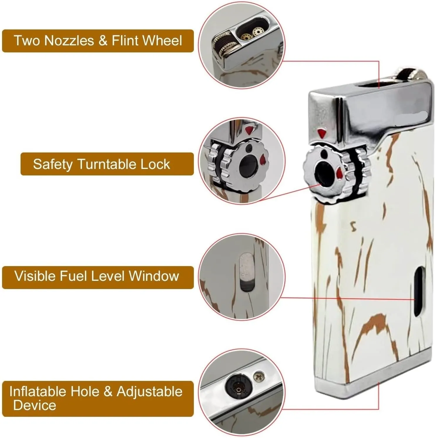 2024 Torch Lighter, Small Portable Butane Lighter, Multifunctional Refillable Reusable Candle Flint Lighter, Candle, Camping (Gas Not Included)(Black)