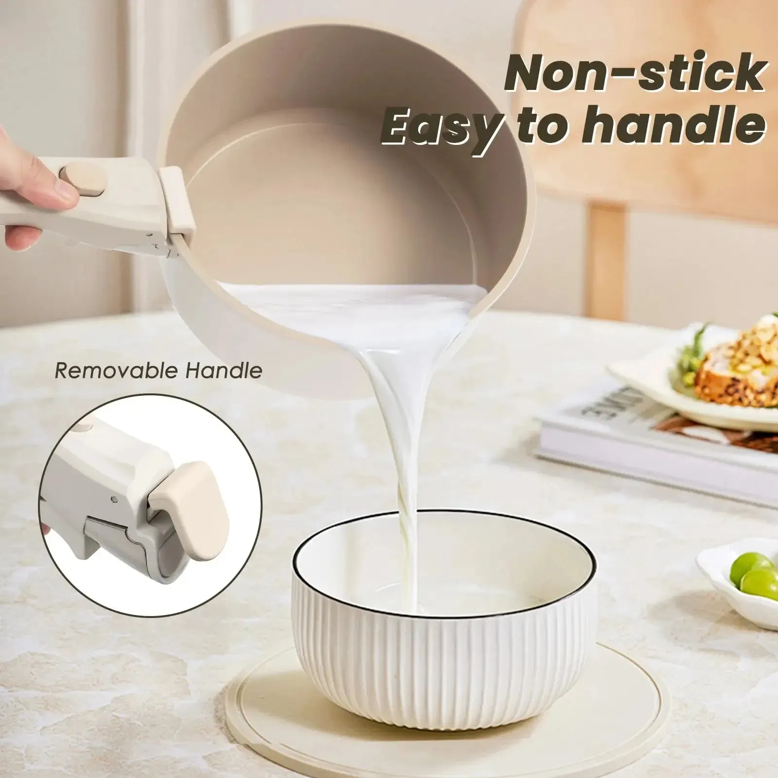 22-piece non-stick cookware set, khaki color, induction, oven and dishwasher safe, perfect holiday gift idea