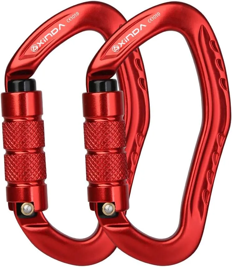 22KN Auto Locking Carabiner Clip - Twist Lock Climbing Carabiner CE UIAA Certified, Heavy Duty Carabiners for Climbing,Rappelling,Hammock,Hiking,Camping