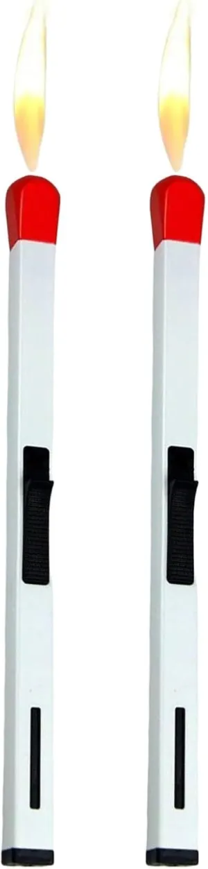2/3Pack Match Stick Lighter, Big Match Lighter, Match Stick Lighter Refillable, Giant Match Stick Lighter, Match Stick Shaped Multipurpose Butane Lighter (2pack White)