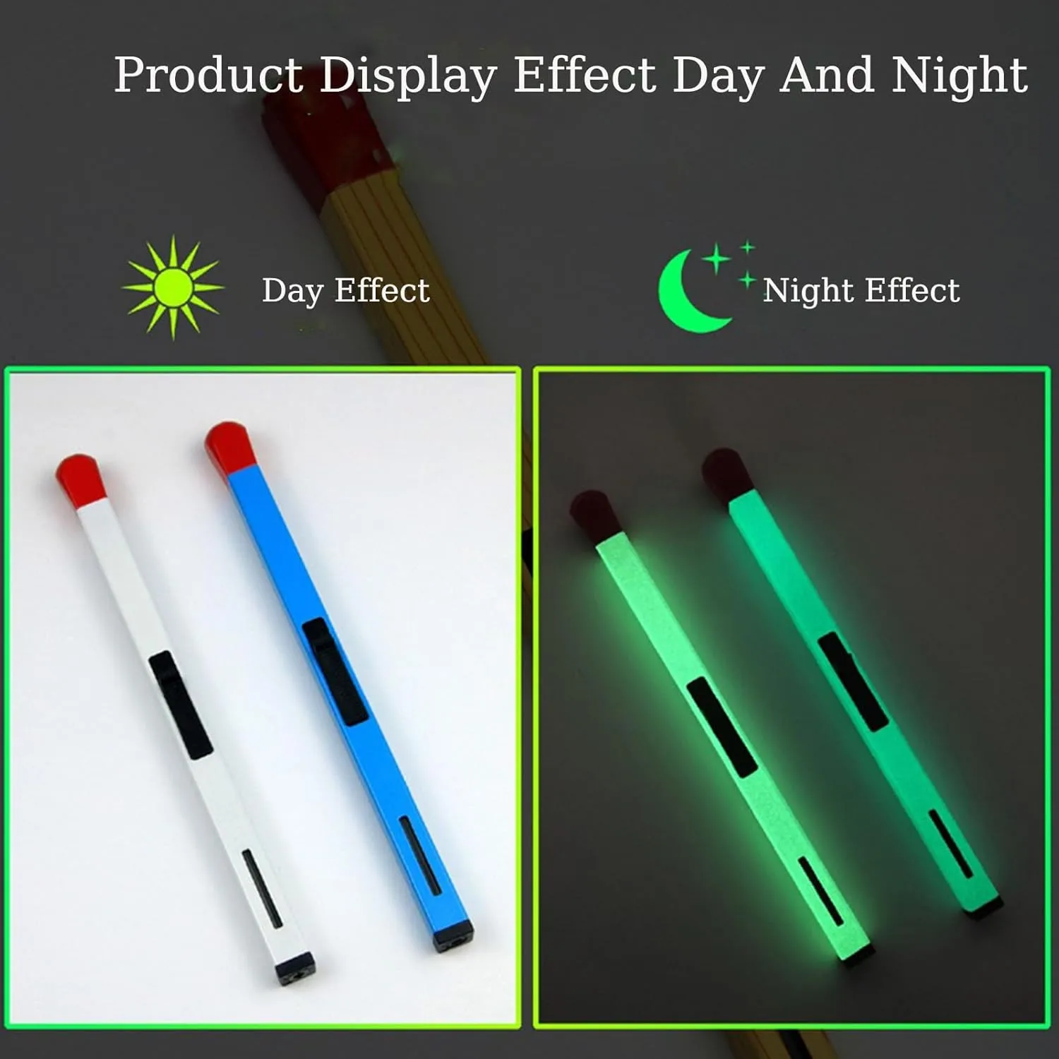 2/3Pack Match Stick Lighter, Big Match Lighter, Match Stick Lighter Refillable, Giant Match Stick Lighter, Match Stick Shaped Multipurpose Butane Lighter (2pack White)
