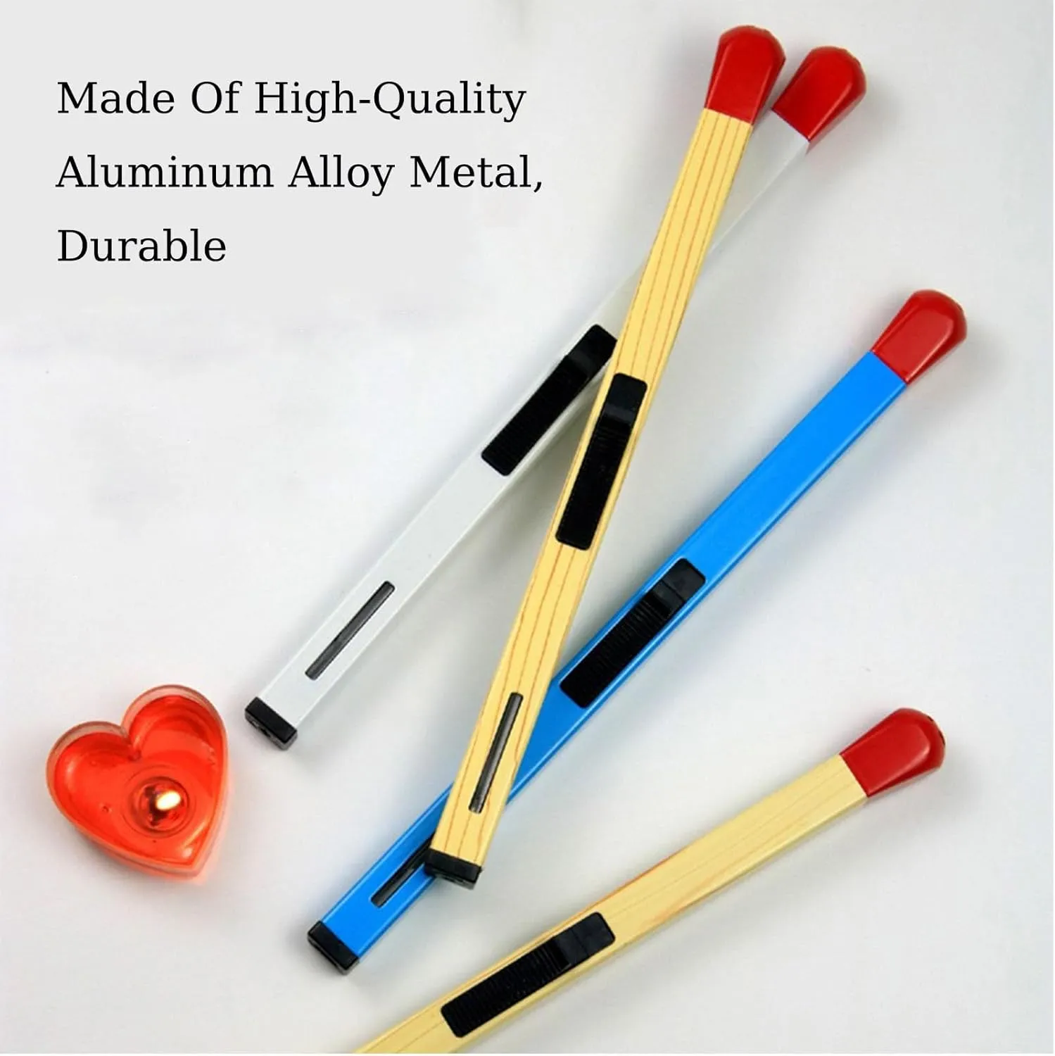 2/3Pack Match Stick Lighter, Big Match Lighter, Match Stick Lighter Refillable, Giant Match Stick Lighter, Match Stick Shaped Multipurpose Butane Lighter (2pack White)