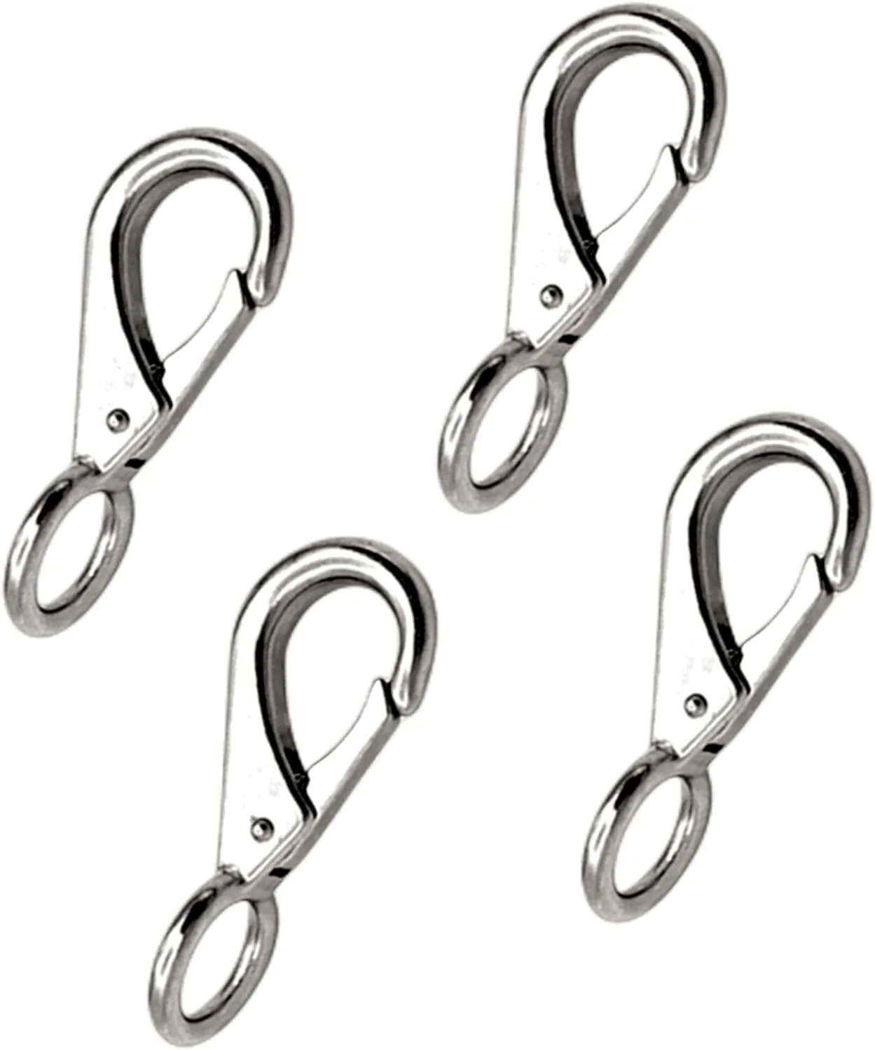 2/4Pcs Heavy Duty Stainless Steel 316 Spring Snap Hook Fixed Eye Clip Carabiner Marine Clip Dock Hardware Accessories