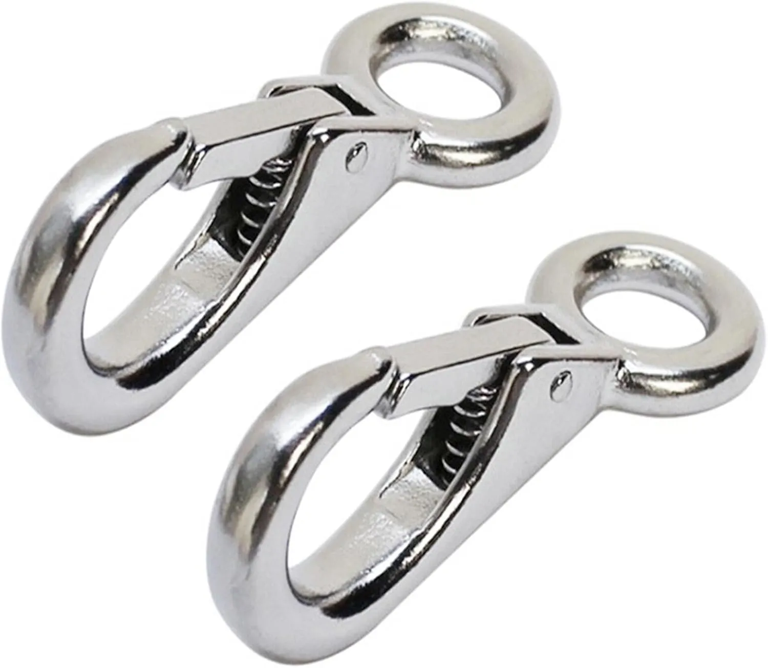 2/4Pcs Heavy Duty Stainless Steel 316 Spring Snap Hook Fixed Eye Clip Carabiner Marine Clip Dock Hardware Accessories