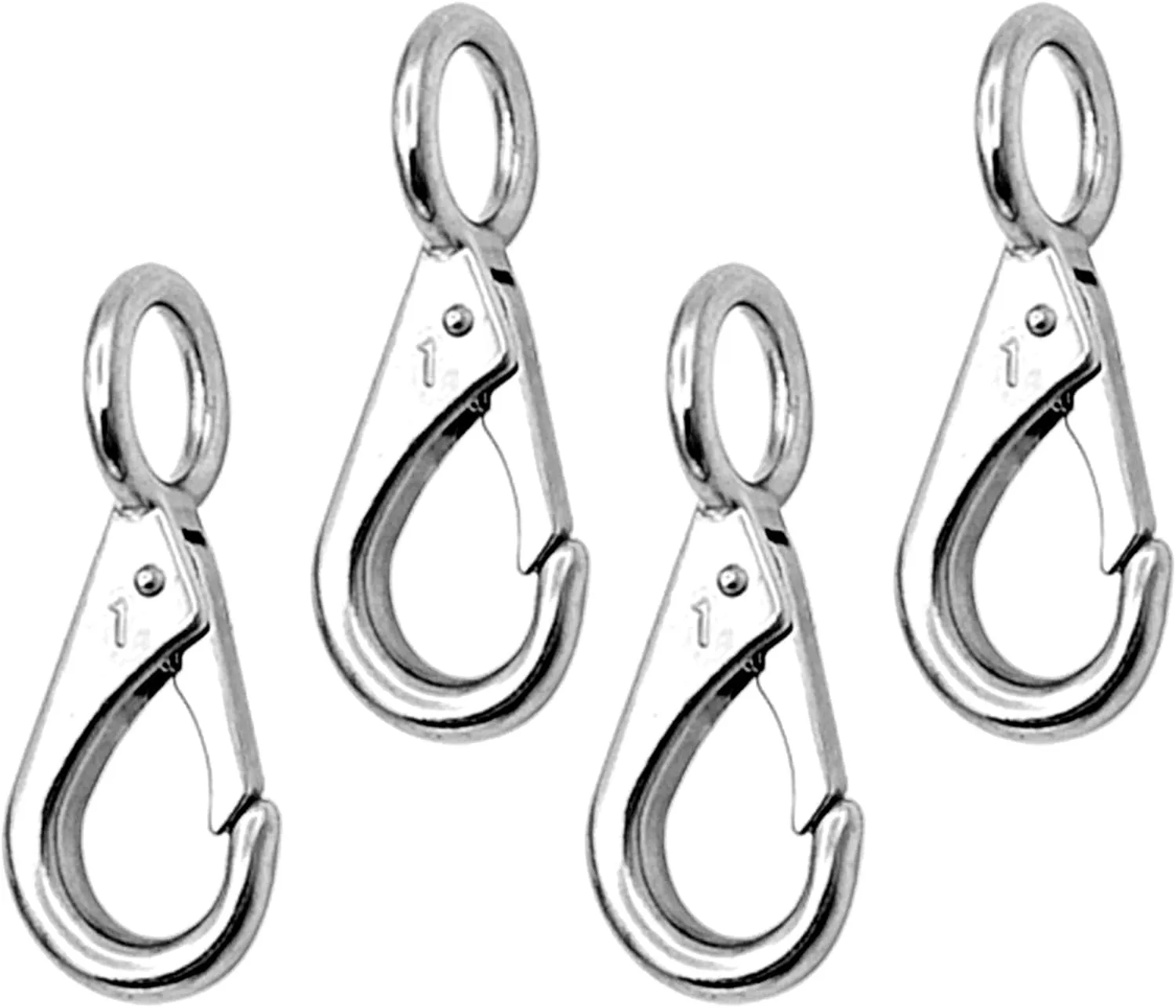 2/4Pcs Heavy Duty Stainless Steel 316 Spring Snap Hook Fixed Eye Clip Carabiner Marine Clip Dock Hardware Accessories
