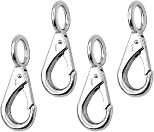 2/4Pcs Heavy Duty Stainless Steel 316 Spring Snap Hook Fixed Eye Clip Carabiner Marine Clip Dock Hardware Accessories