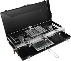 3 Burner Camping Stove，Propane Portable Stove with Regulator, Toast Tray, Foldable Windscreen Design for Car Camping BBQ Picnics Outdoor Cooking Camping Parties Gas Stove