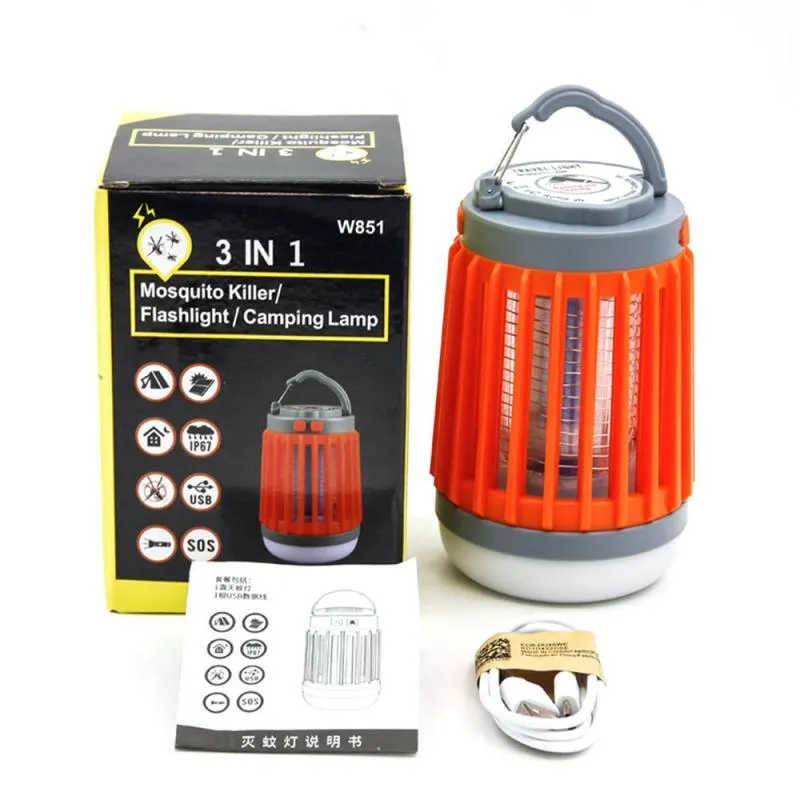 3 in 1 Solar USB Rechargeable Mosquito Killer Flashlight Lamp Outdoor Camping Courtyard Home Use