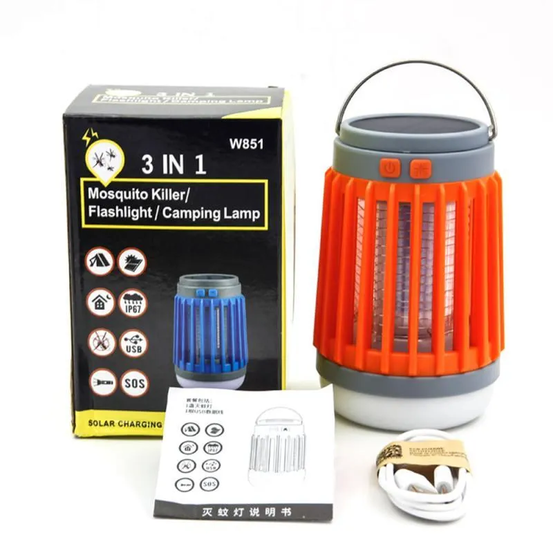 3 in 1 Solar USB Rechargeable Mosquito Killer Flashlight Lamp Outdoor Camping Courtyard Home Use