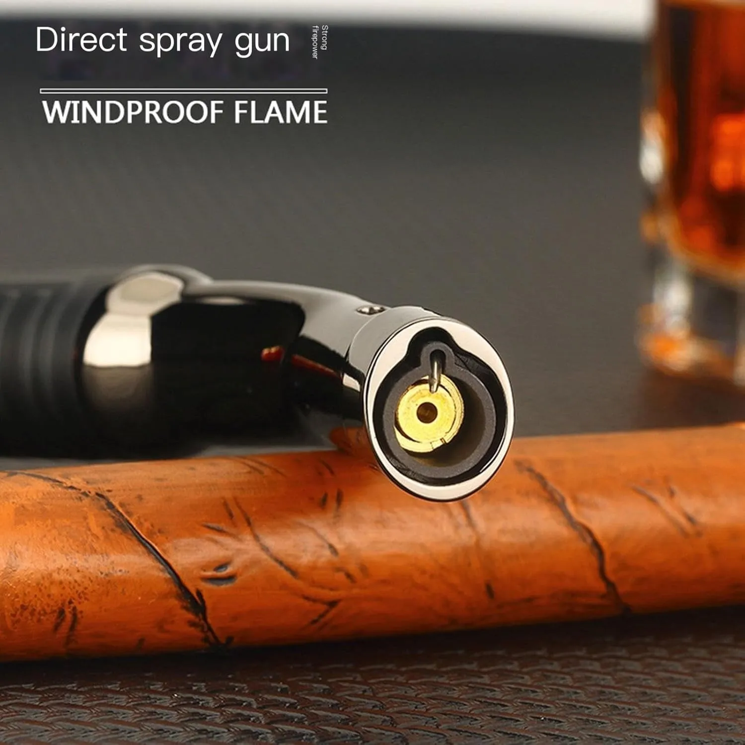 3 Pack Torch Lighters Butane Refillable, Windproof Blue Jet Flame Adjustable for Candle，Desserts Baking BBQ Fireworks(Butane Not Included) (Color : Black)
