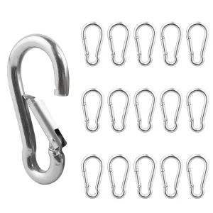 30 Pack 304 Stainless Steel Carabiner Clip, 1.97 inch Heavy Duty Spring Snap Hook, Small Carabiner Clips for Outdoor Camping, Swing Set, Hammock, Hiking Travel, Fishing, Quick Link Keychain