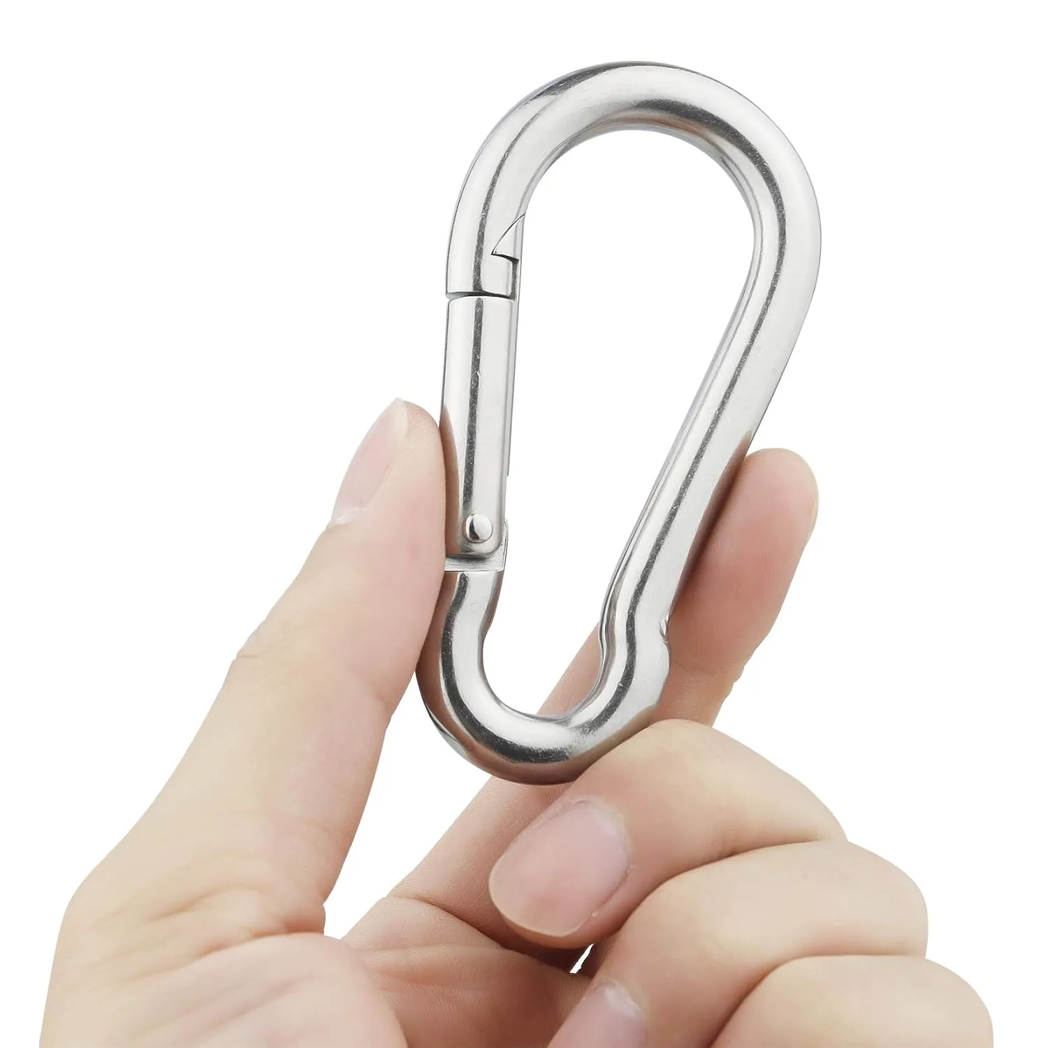 30 Pack 304 Stainless Steel Carabiner Clip, 1.97 inch Heavy Duty Spring Snap Hook, Small Carabiner Clips for Outdoor Camping, Swing Set, Hammock, Hiking Travel, Fishing, Quick Link Keychain