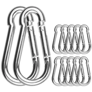 30 Pack Spring Snap Hooks, 260Lbs Load Capacity Zinc-Galvanized Steel Quick Link, M6x 60MM Keychain Carabiner Clips for Swing and Hammocks, Perfect for Backpack, Ropes, Camping and Hiking