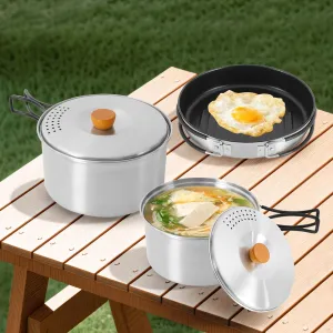 304 stainless steel outdoor camping pot hiking, backyard picnic
