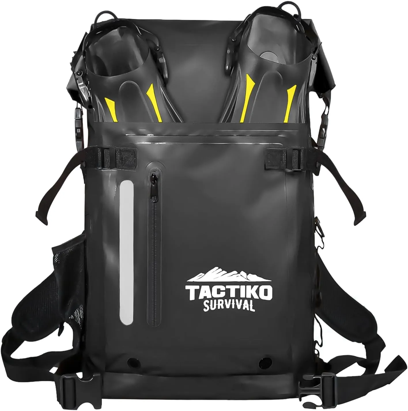 30L Heavy-Duty 100% Waterproof Backpack - Equipment Pocket, Carabiner - Roll Top Floating Dry Bags (Jet Black)