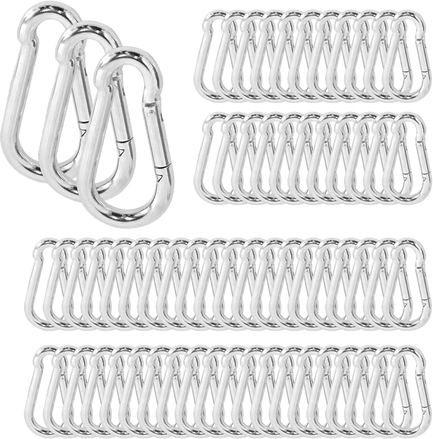 32PCS 4 Inch M10 3/8" Heavy Duty Carabiner Clip, 790LB Spring Snap Hook, Galvanized Steel Quick Link Carabiners for Hammock, Swing, Gym, Outdoor