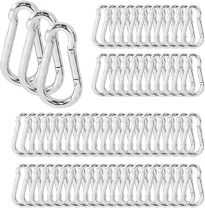 32PCS 4 Inch M10 3/8" Heavy Duty Carabiner Clip, 790LB Spring Snap Hook, Galvanized Steel Quick Link Carabiners for Hammock, Swing, Gym, Outdoor
