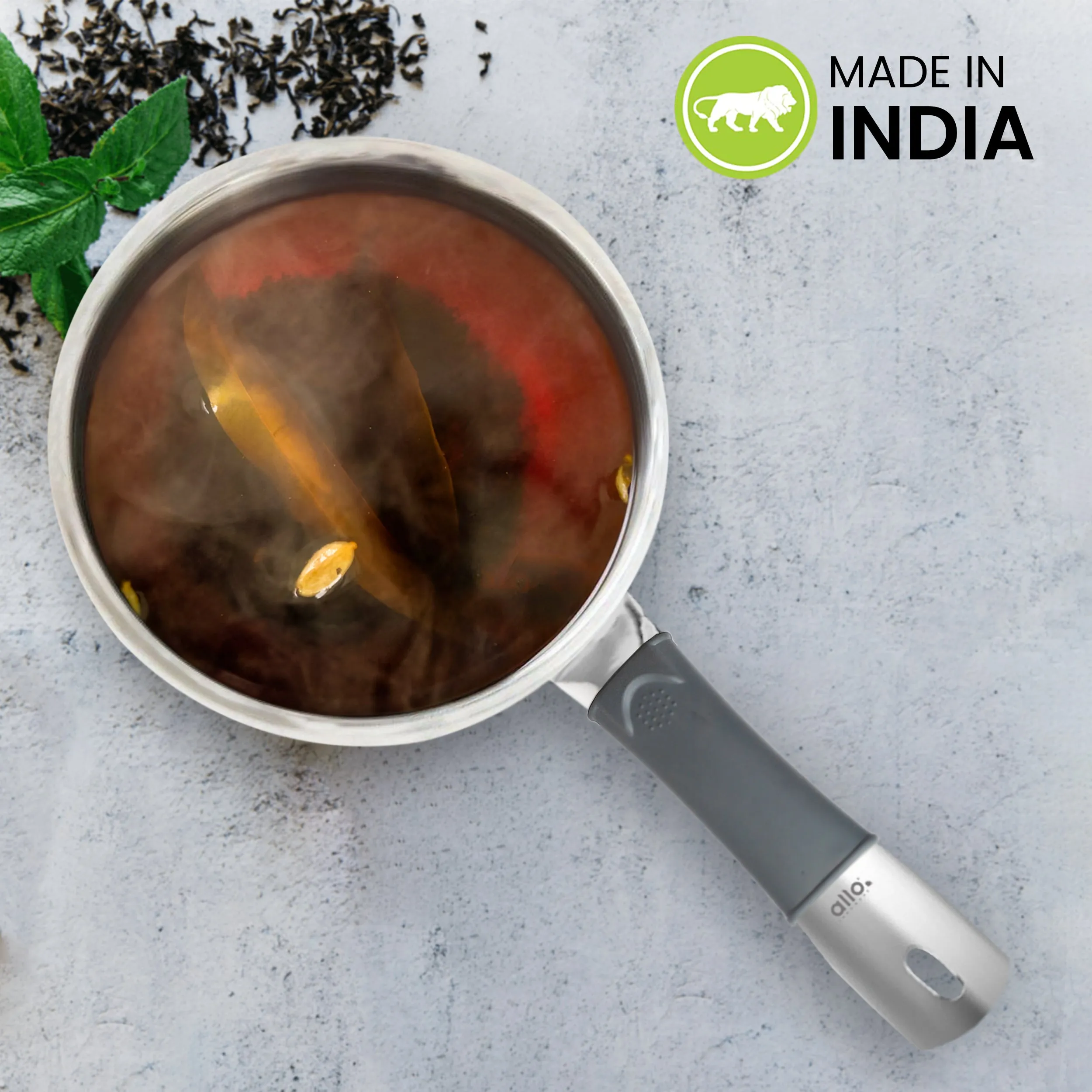 3.3L Allo CookSafe TriPly Sauce pan | Stainless Steel | With Stainless Steel Lid | Induction Friendly | 20 cm